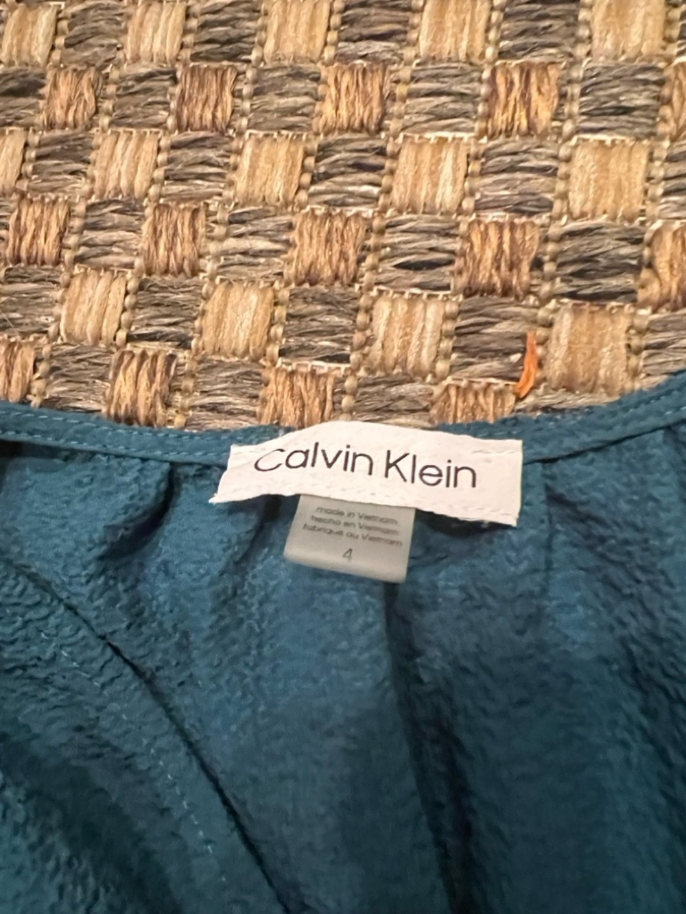 Calvin Klein Teal Tiered Maxi Dress with Smocked Waist - Picture 3 of 3
